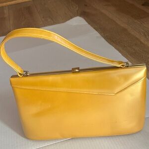 Vintage 60’s Elegant Yellow Clutch Bag